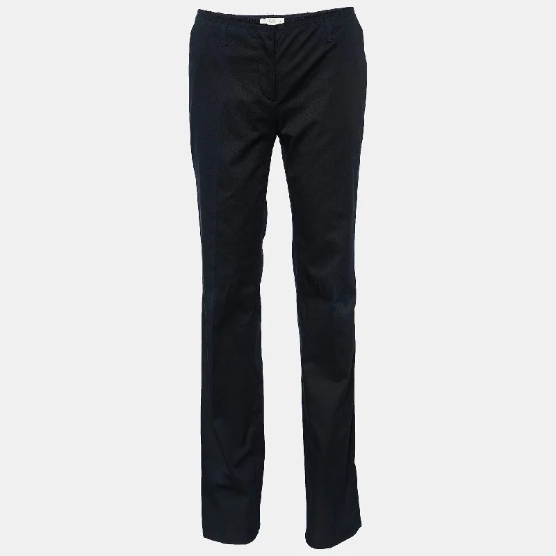 pants men trail plaid -pants men trail plaid -Prada Navy Blue Cotton Frayed Waist Detail Pants