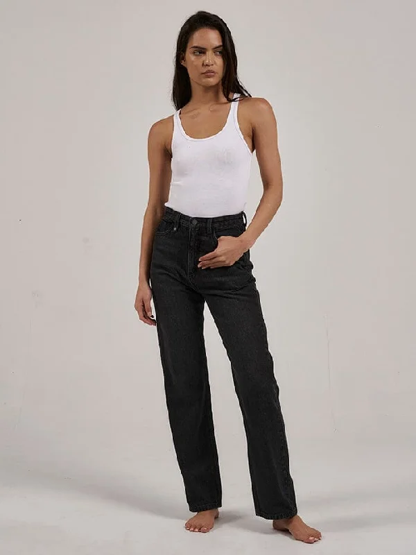 pants with agate trim -pants with agate trim -Pulp Jean - Smoke Black