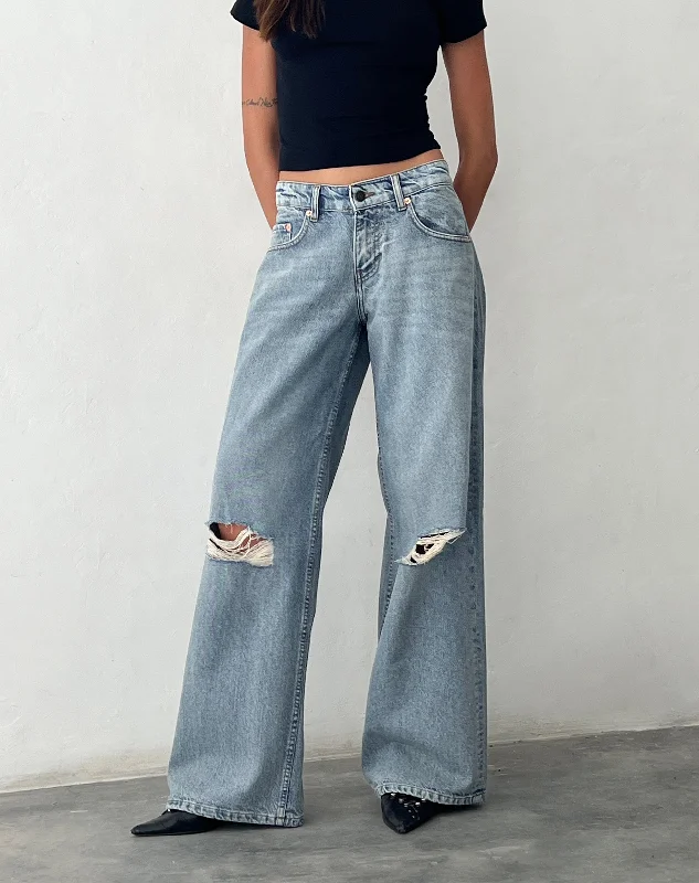 sienna pants earthy shine -sienna pants earthy shine -Ripped Roomy Extra Wide Low Rise Jean in Vintage Blue Wash