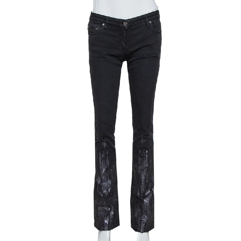 cotton-linen pants soft -cotton-linen pants soft -Roberto Cavalli Black Denim