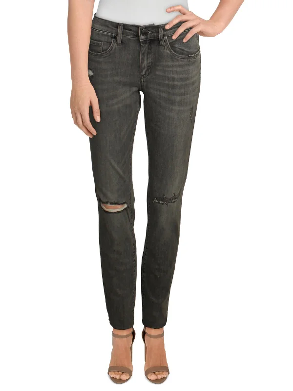 pants with vented hems -pants with vented hems -The Bond Womens Mid Rise Raw Hem Skinny Jeans