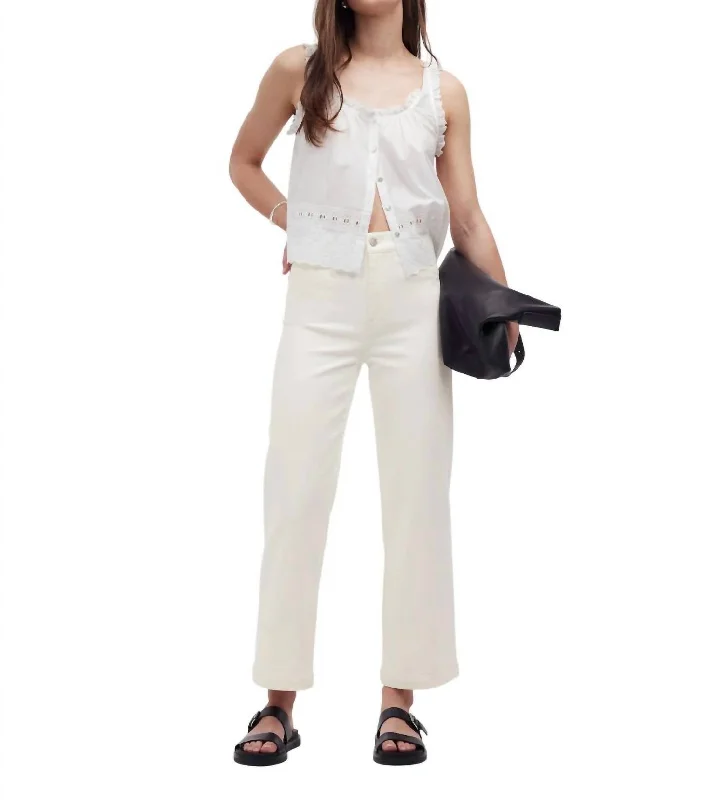 high-waisted pants urban vibe -high-waisted pants urban vibe -The Emmett Wide-Leg Crop Jean: Welt Pocket Edition In Tile White