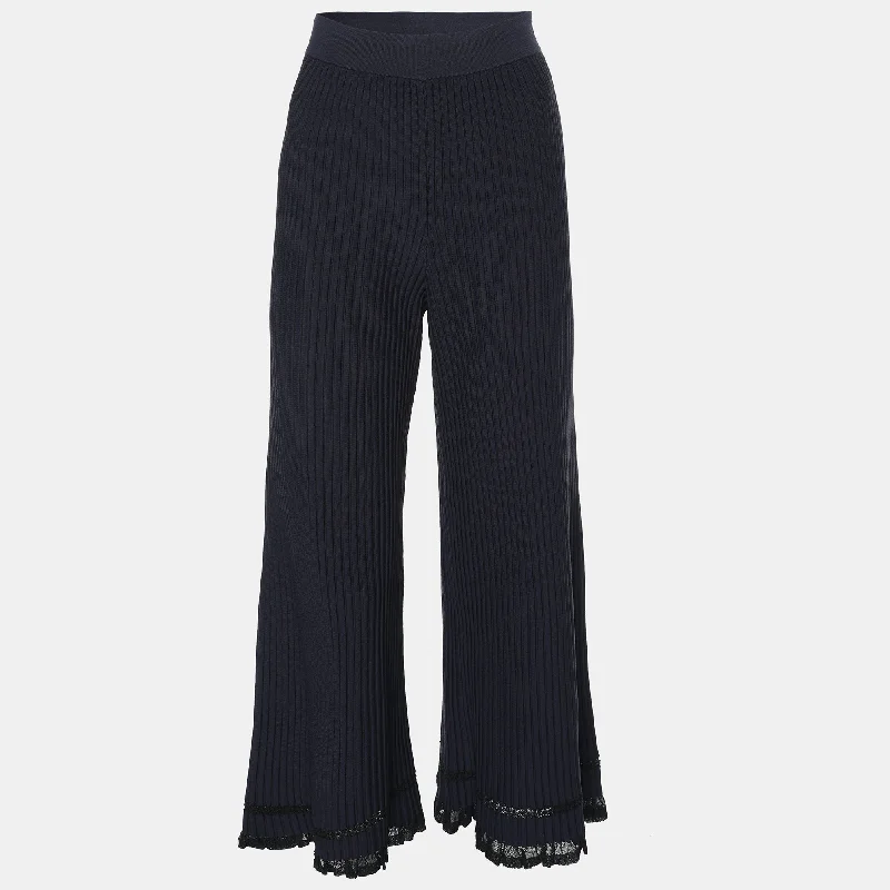 pants kids starry meadow -pants kids starry meadow -Theory Navy Blue Rib Knit Palazzo Pant