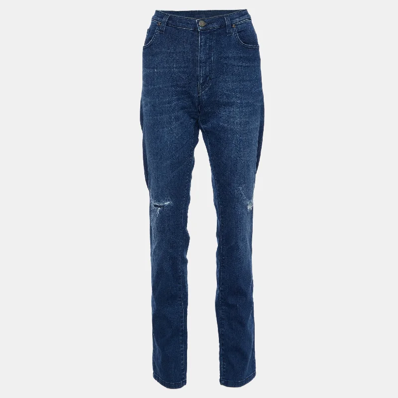 pants with twisted sides -pants with twisted sides -Versace Collection Blue Denim Slim Fit Jeans