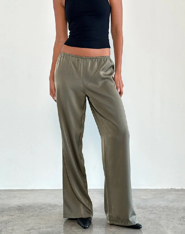 pants with spliced hems -pants with spliced hems -Waski Trouser in Satin Sage