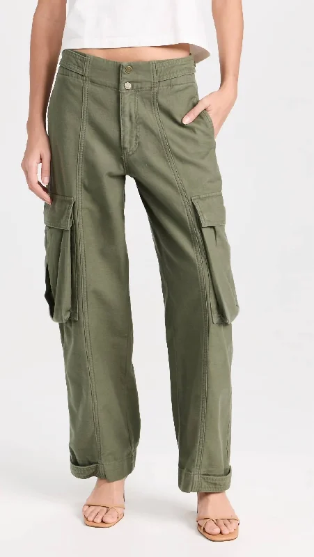 sienna pants earthy glow -sienna pants earthy glow -Wide Leg Cargo Pants In Poblano