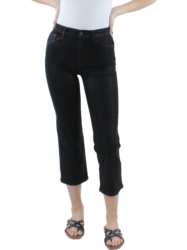 pants women soft sage -pants women soft sage -Womens Coated High Rise Straight Leg Jeans