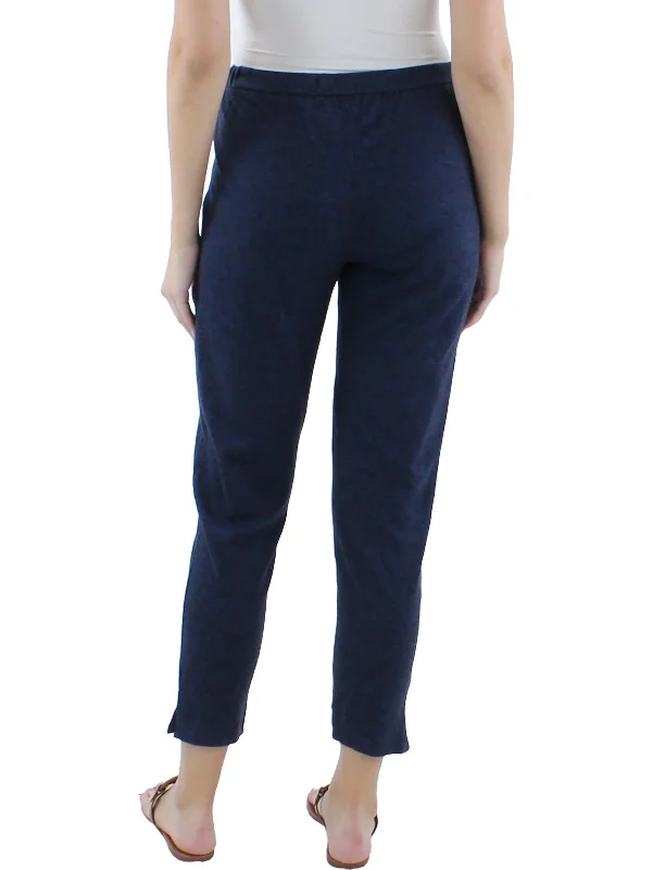 pants with vented sides -pants with vented sides -Womens Cotton Blend High Waist Ankle Pants