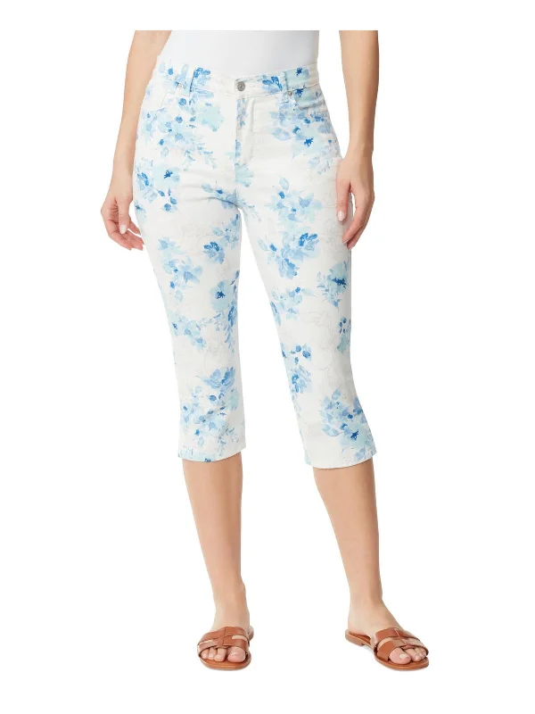 silk-cotton pants luxe -silk-cotton pants luxe -Womens Cropped Floral Cropped Jeans