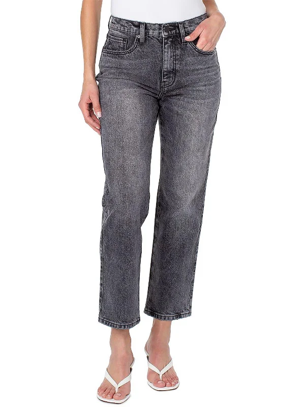 organic hemp pants eco -organic hemp pants eco -Womens Faded Denim Straight-Leg Ankle Jeans