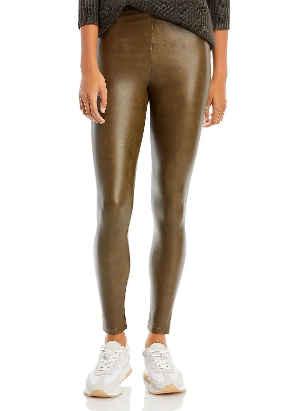 cropped pants urban vibe -cropped pants urban vibe -Womens Faux Leather High Waist Leggings