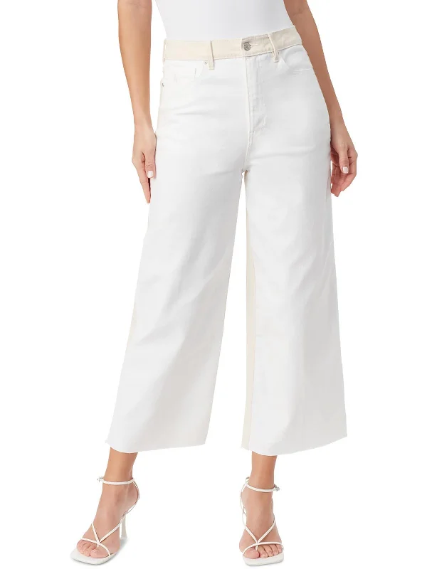 long pants summer flair -long pants summer flair -Womens High Rise Cropped Wide Leg Jeans