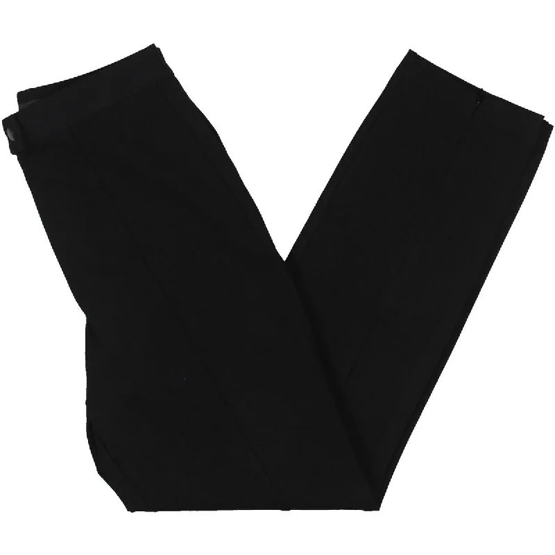 silk-cotton pants luxe -silk-cotton pants luxe -Womens High Rise Pintuck Straight Leg Pants