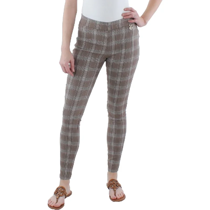 high-waisted pants festival vibe -high-waisted pants festival vibe -Womens Plaid Cropped Ankle Pants