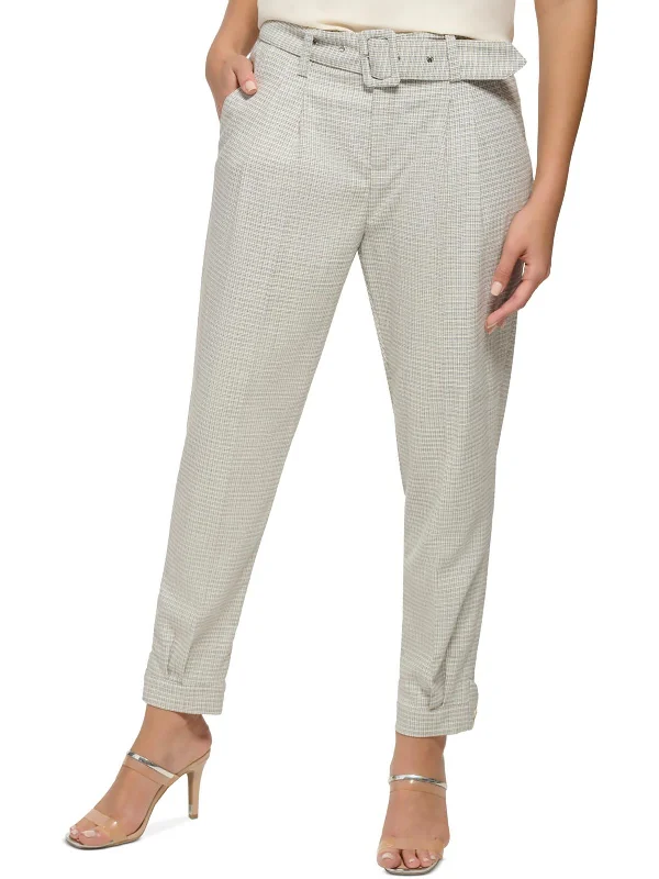 silk-bamboo pants luxe -silk-bamboo pants luxe -Womens Plaid High Rise Straight Leg Pants