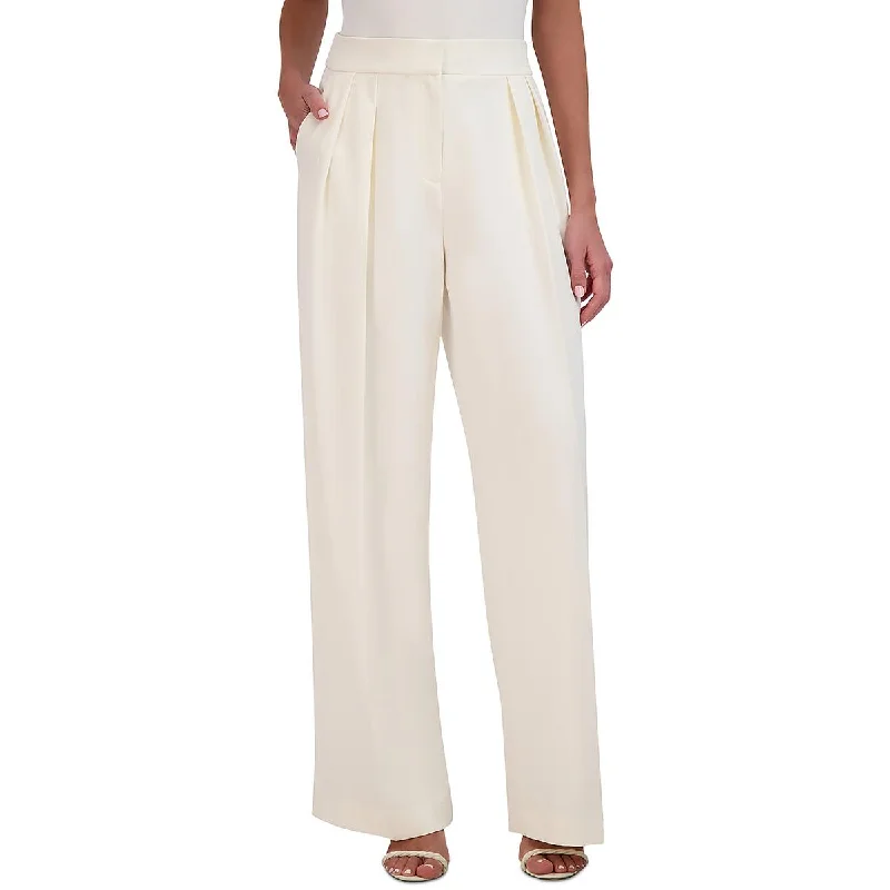 cotton-linen pants soft -cotton-linen pants soft -Womens Pleated Wide Leg Wide Leg Pants