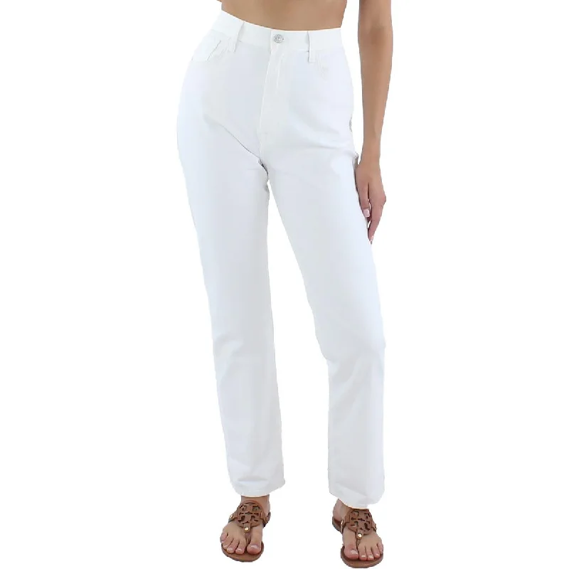 silk-cotton pants luxe -silk-cotton pants luxe -Womens Textured High Rise Straight Leg Jeans