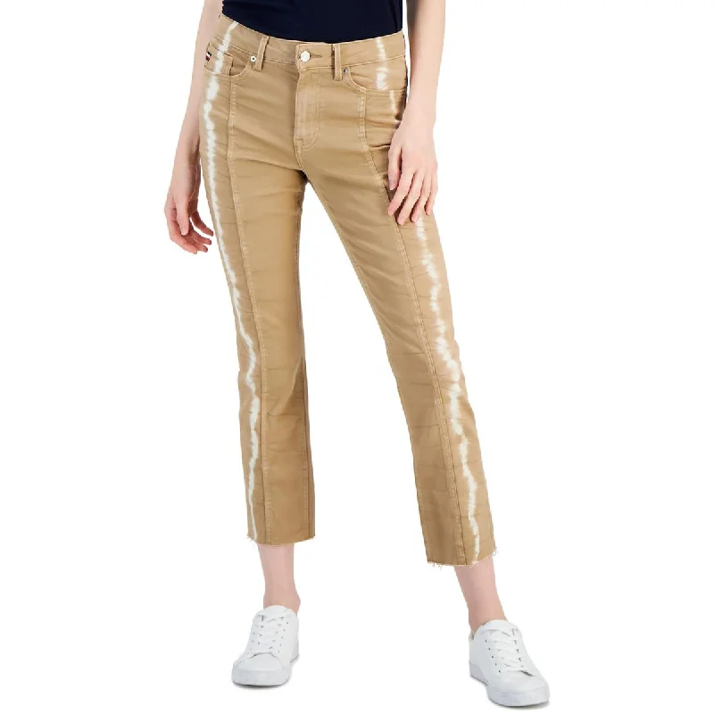 cropped pants summer layer -cropped pants summer layer -Womens Tie-Dye Ankle Straight Leg Jeans